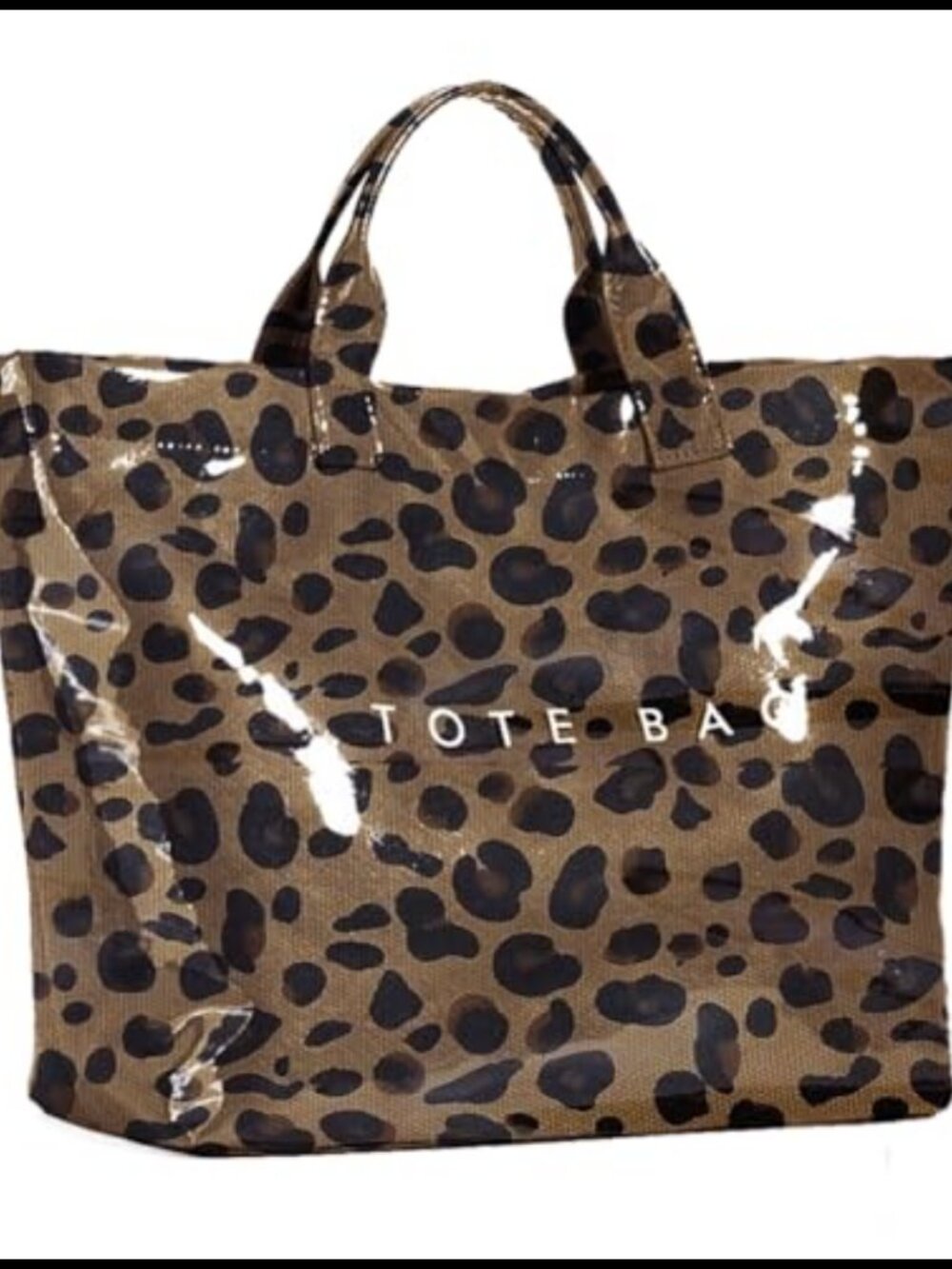 Large Kraft Paper Tote Bag Letters Print Handbag Shoulder Shopping Hobo
